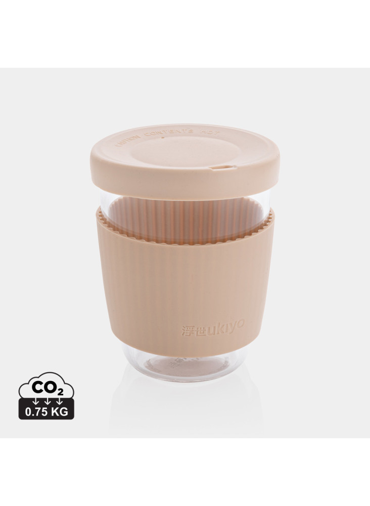 Verre 360ml avec couvercle et manchon en silicone Ukiyo