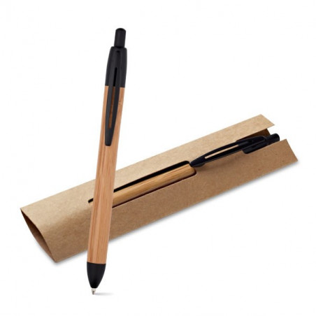 Stylo Bille Bambou avec écrin publicitaire