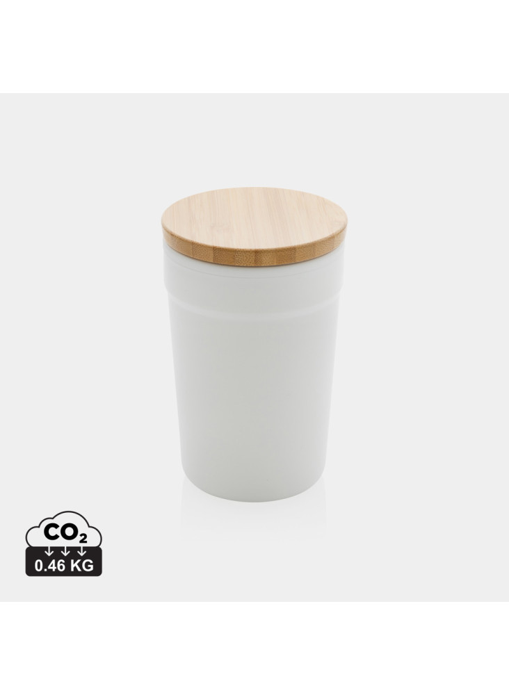 Mug 300ml en PP recyclé GRS avec couvercle en bambou
