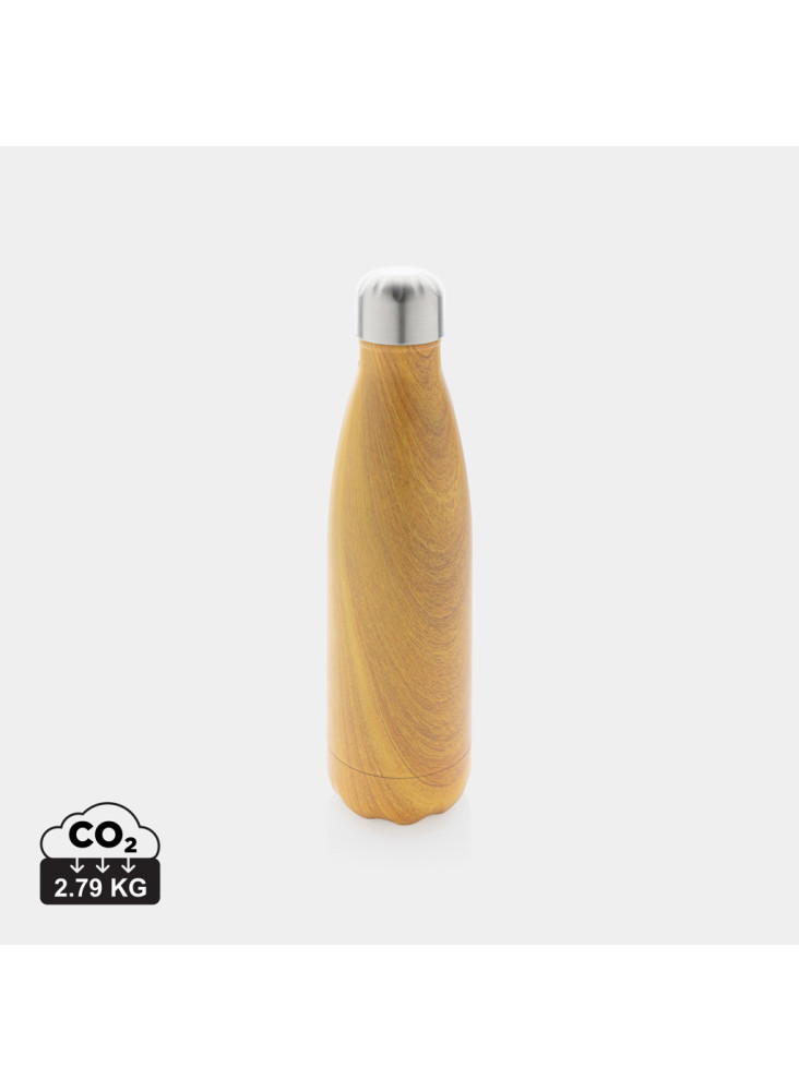 Bouteille isotherme en acier avec effet bois