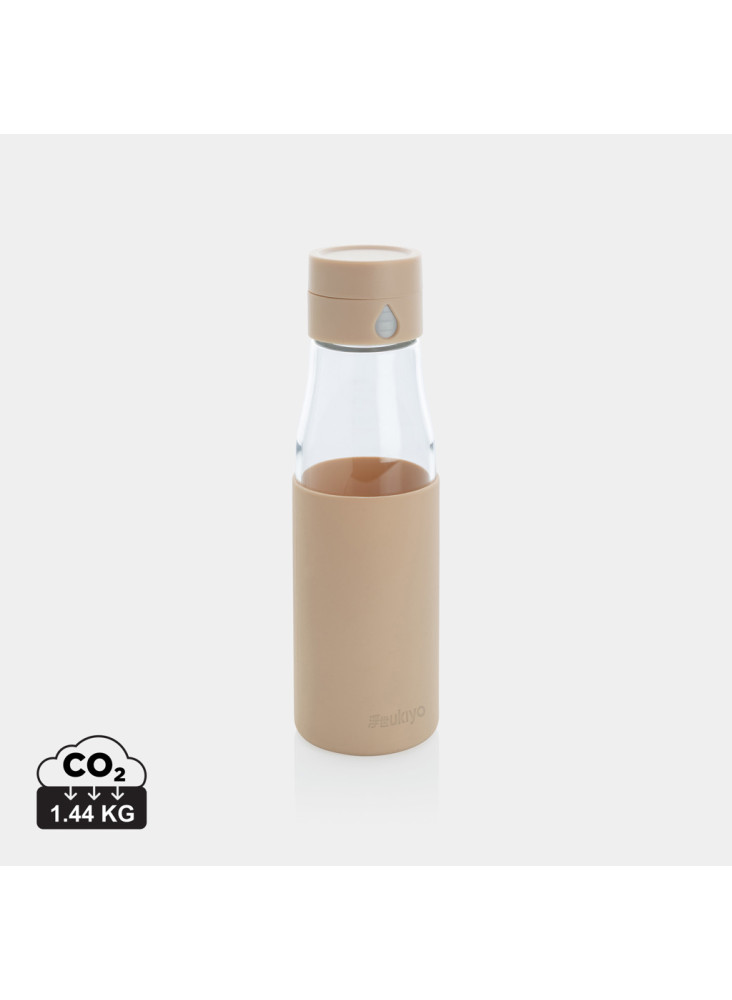 Bouteille en verre 600ml avec compteur d'hydradation Ukiyo