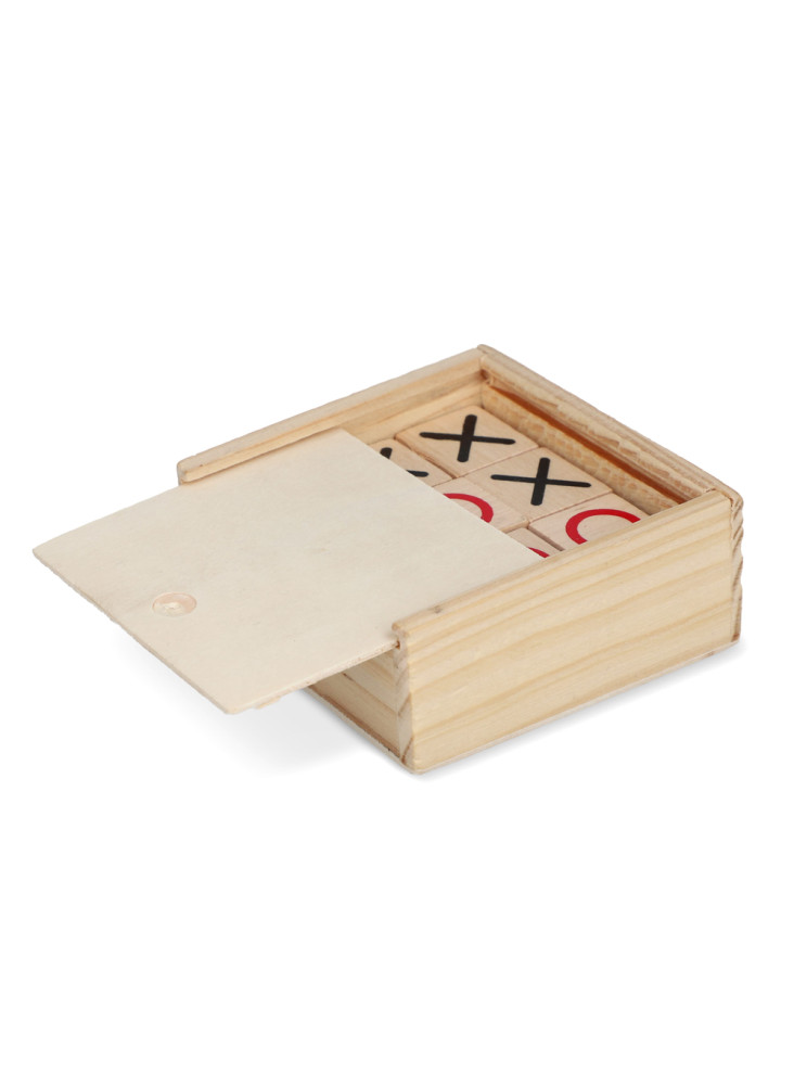 Set Tic Tac Toe dans une boîte en bois