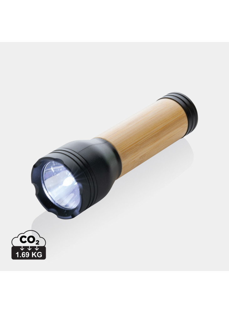 Lampe 3W en plastique recyclé RCS et bambou Lucid