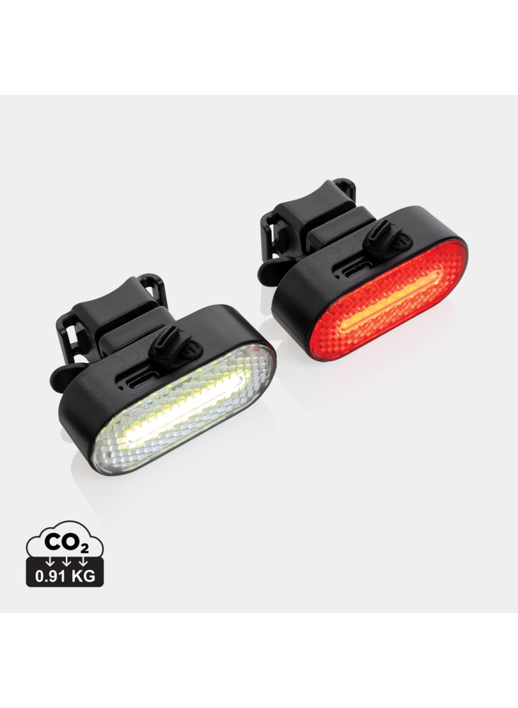 Set d'éclairage de vélo via USB en plastique RCS Lumino