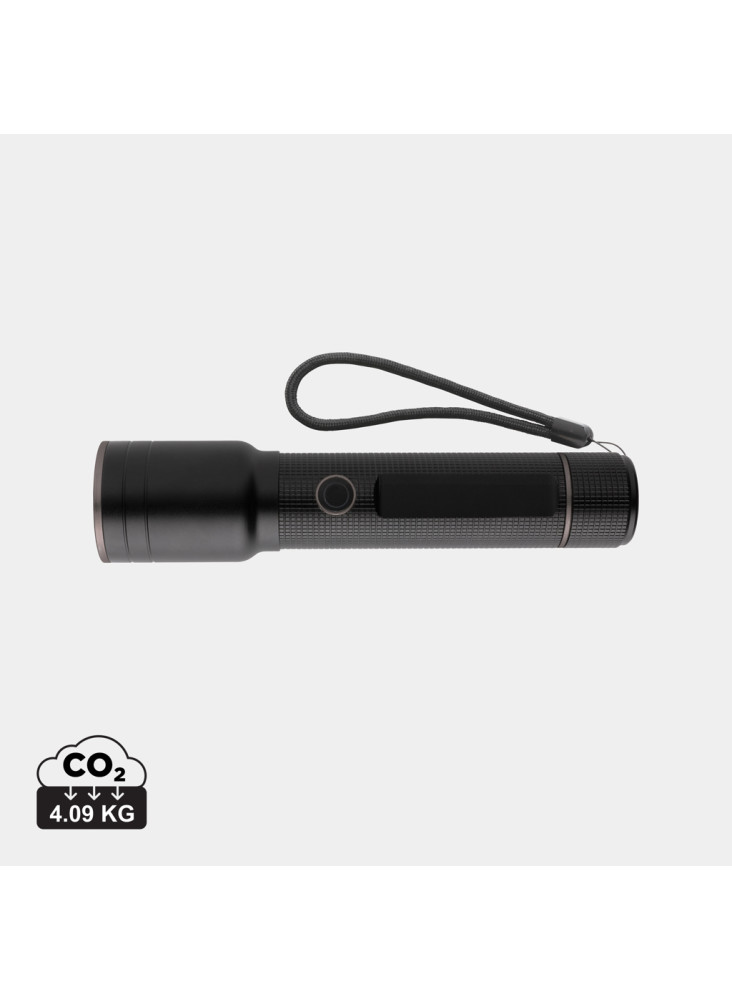 Torche robuste rechargeable par USB en aluminium recyclé RCS