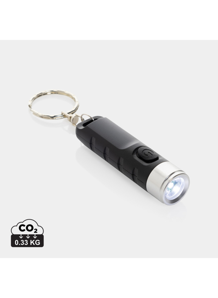 Porte-clés lampe torche charge USB en plastique RCS Globix