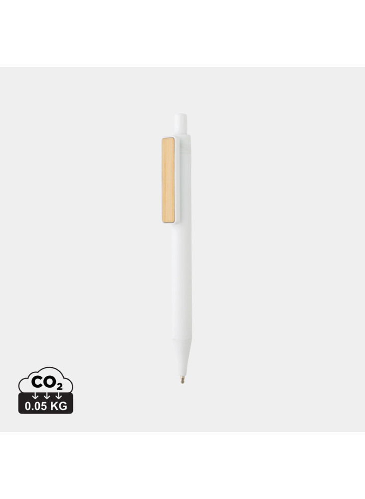 Stylo en ABS recyclé GRS avec clip en bambou