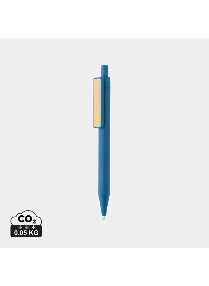 Stylo en ABS recyclé GRS avec clip en bambou