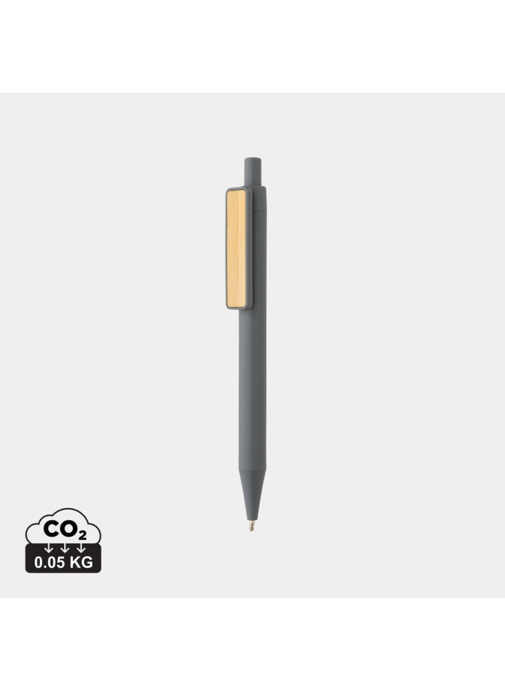 Stylo en ABS recyclé GRS avec clip en bambou