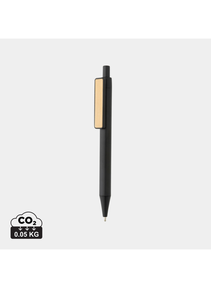 Stylo en ABS recyclé GRS avec clip en bambou