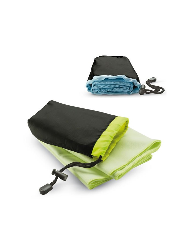 Serviettes Microfibre Sport Lot 2 Pièces - 160x80cm + 80x40cm, Vert, Avec Sac Filet