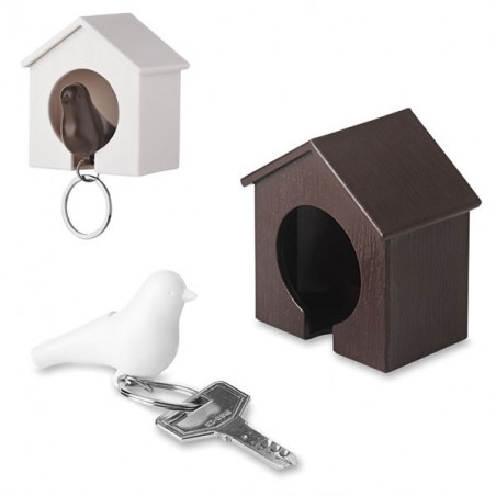 Porte-clés Nichoir et oiseau personnalisé