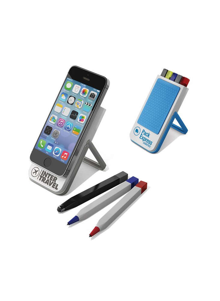 Support Smartphone + Stylos  publicitaire