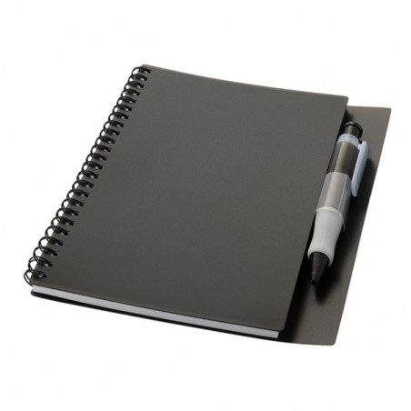 Bloc-notes A5 noir avec stylo personnalisé