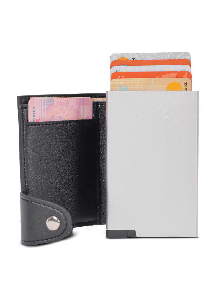 Portefeuille avec porte-cartes bleue RFID