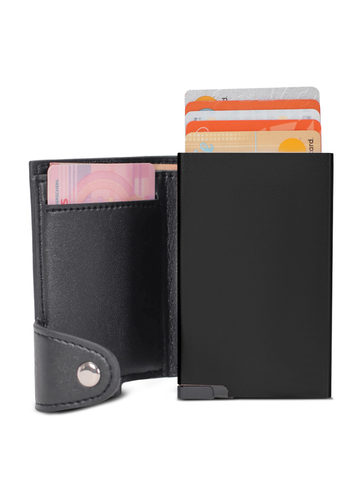 Portefeuille avec porte-cartes bleue RFID