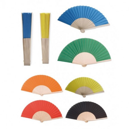Éventail Bois  et tissus Publicitaire pas cher