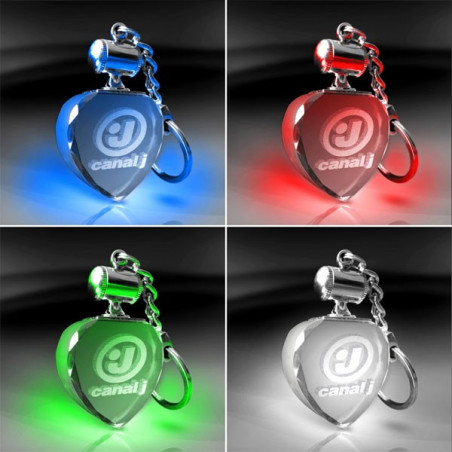 Porte-clés Coeur Lumineux + Gravure