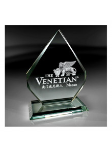 Trophée Verre + Gravure  - Cristal - Verre lumineux