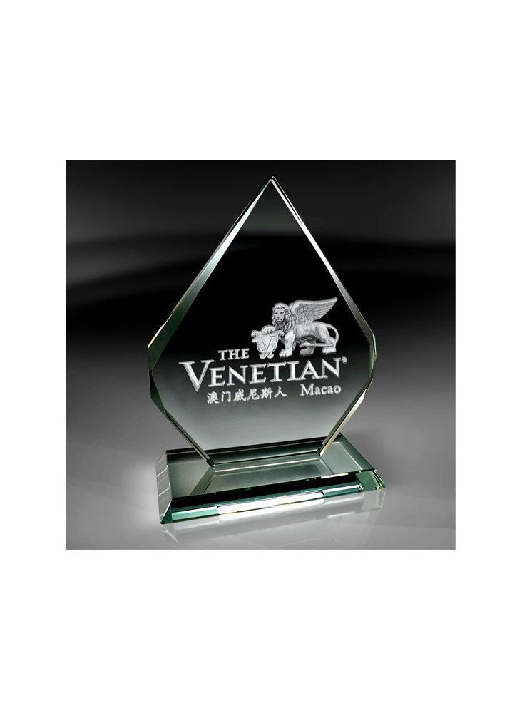 Trophée Verre + Gravure publicitaire