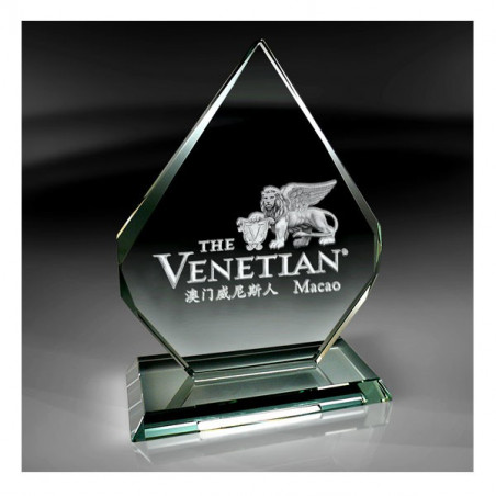 Trophée Verre + Gravure publicitaire