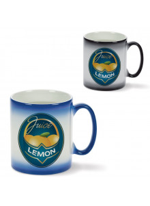 Mug rond blanc et bleu ou blanc et noir