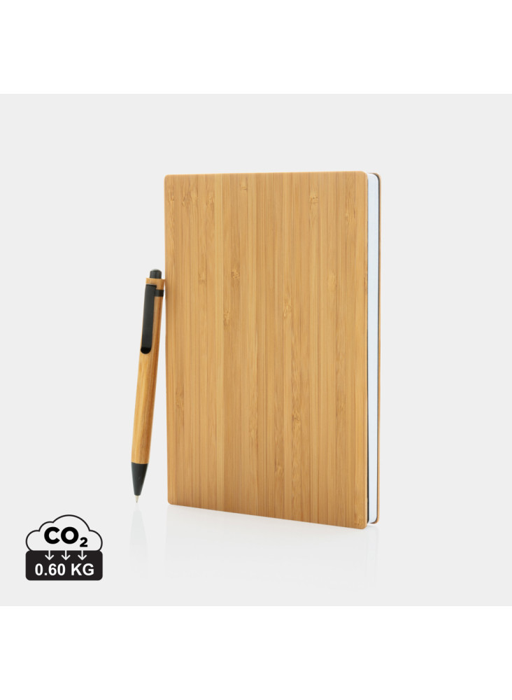 Set carnets de notes A5 et stylo en bambou