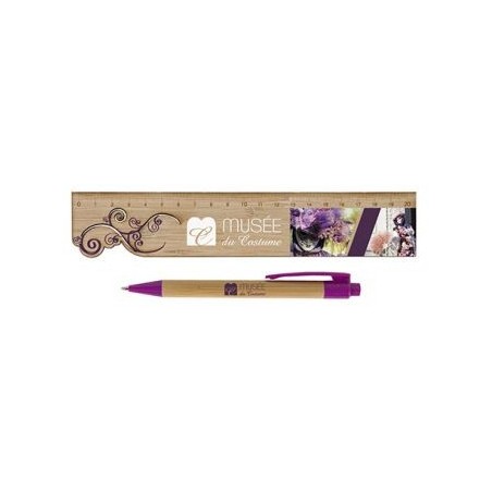 Kit écriture Règle Bambou avec stylo