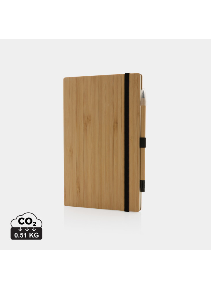 Set avec carnet et crayon infini en bambou