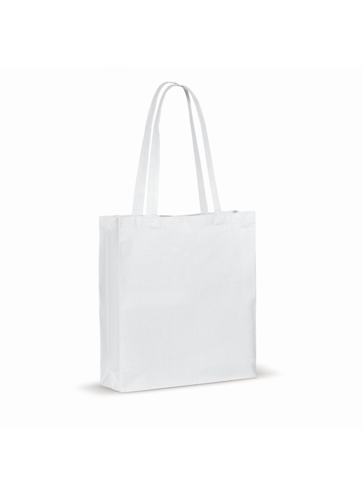Sac en coton recyclé avec soufflet 140g/m² 38x10x42cm