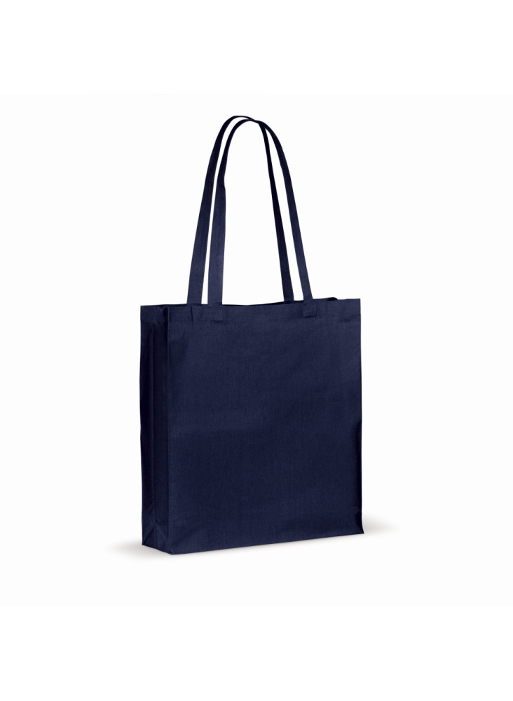 Sac en coton recyclé avec soufflet 140g/m² 38x10x42cm