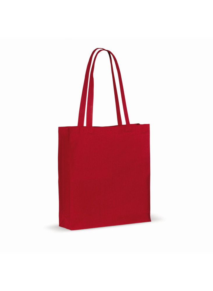 Sac en coton recyclé avec soufflet 140g/m² 38x10x42cm