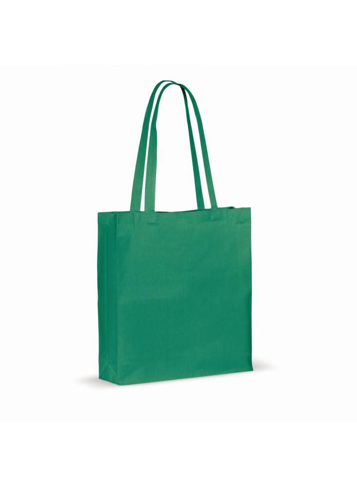 Sac en coton recyclé avec soufflet 140g/m² 38x10x42cm