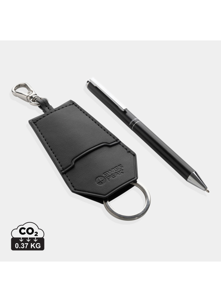 Set porte-clés et stylo en rPET PU RCS Swiss Peak Tula