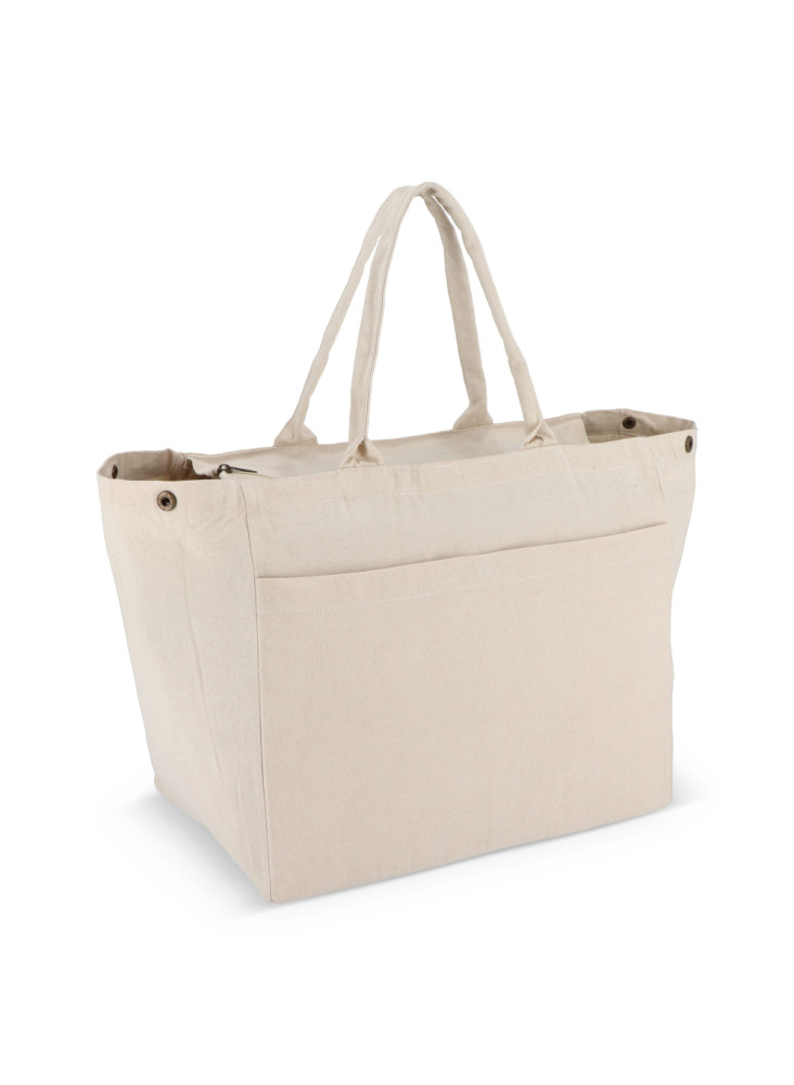 Sac fourre-tout en coton avec fermeture éclair OEKO-TEX® 39 x 24 x 34cm 320g/m².