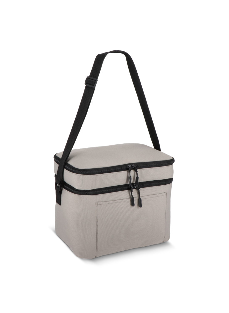Sac isotherme à double compartiment en R-PET 600D, 30 x 20 x 24 cm, 12 l
