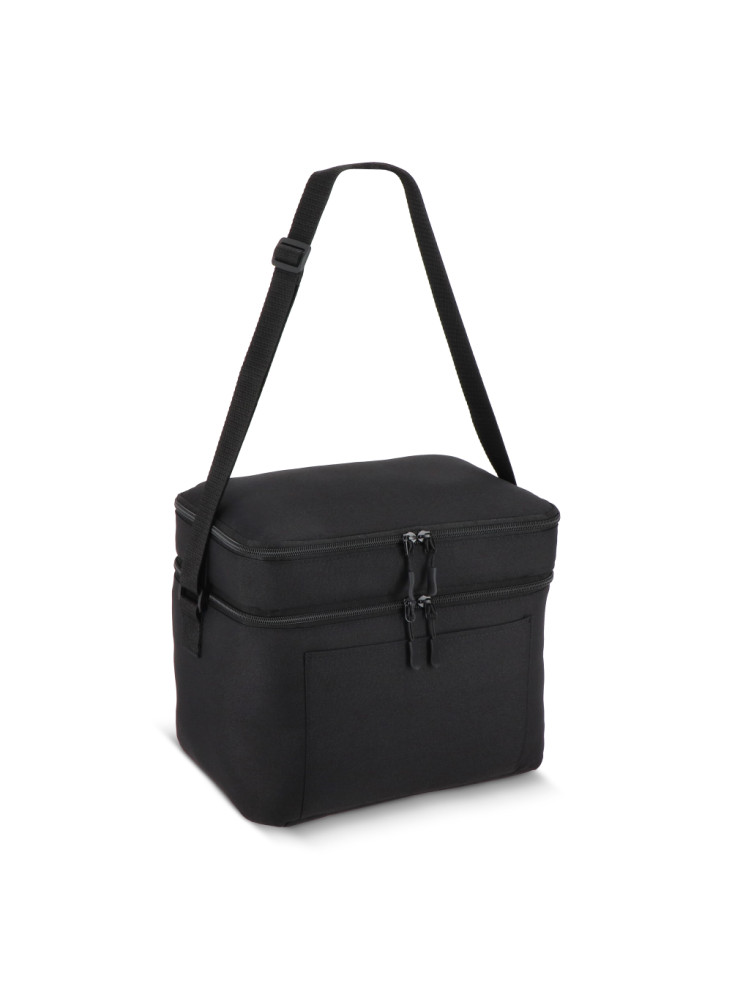 Sac isotherme à double compartiment en R-PET 600D, 30 x 20 x 24 cm, 12 l