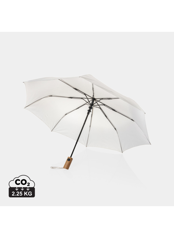 Mini parapluie 21" à ouverture auto en bois d'acacia Kaycey