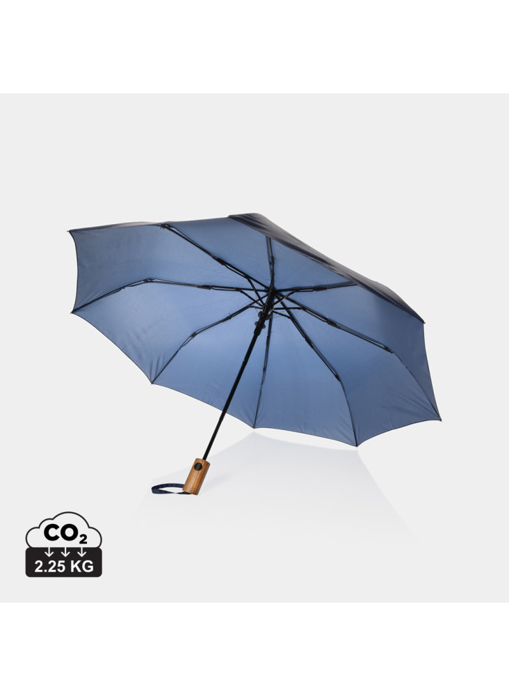 Mini parapluie 21" à ouverture auto en bois d'acacia Kaycey
