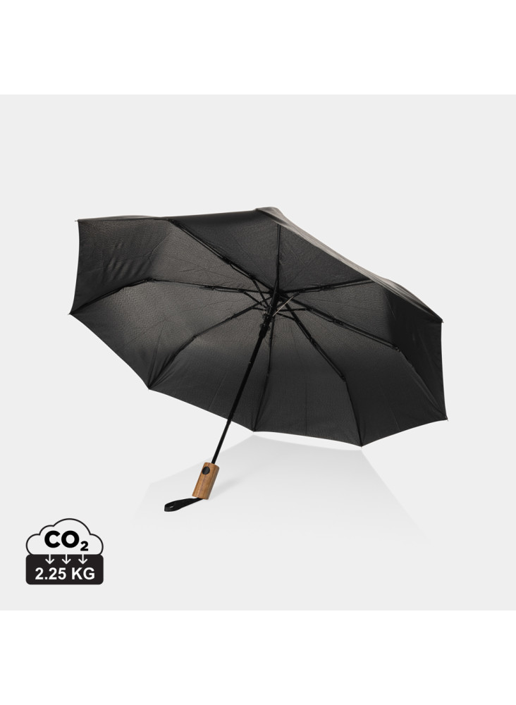 Mini parapluie 21" à ouverture auto en bois d'acacia Kaycey