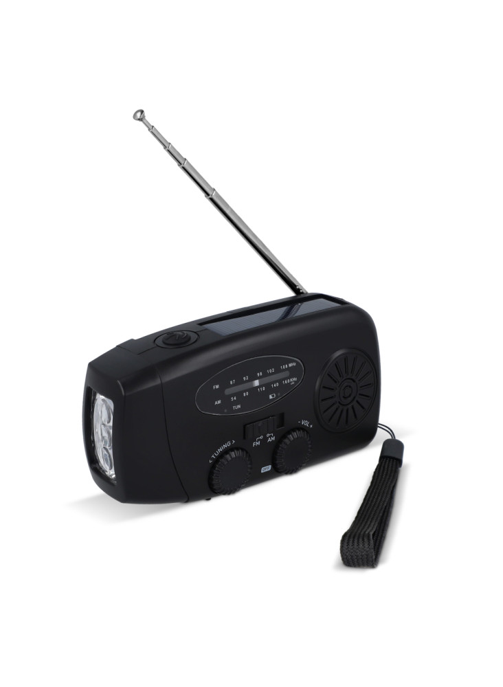 SafeSound Radio d'urgence solaire avec manivelle