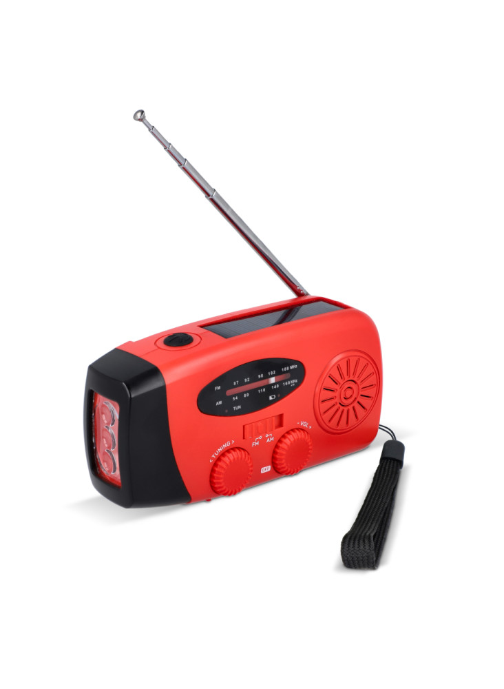 SafeSound Radio d'urgence solaire avec manivelle