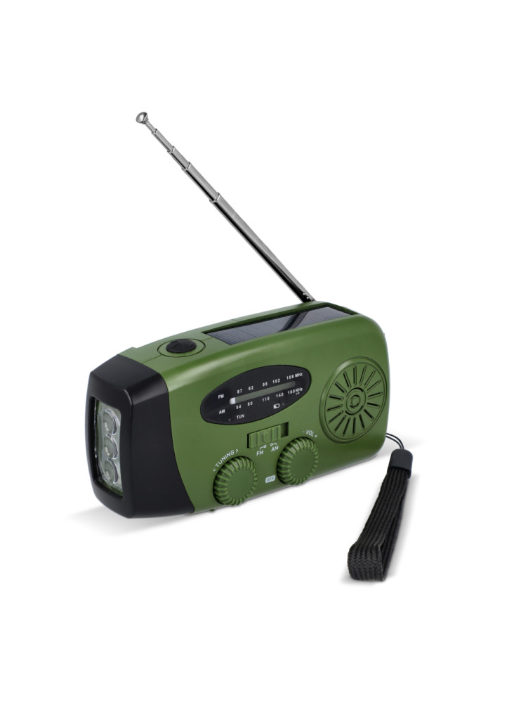 SafeSound Radio d'urgence solaire avec manivelle