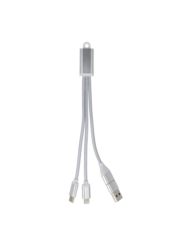 Câble de recharge 2 en 1 USB-A/C vers USB-C et Lightning en aluminium