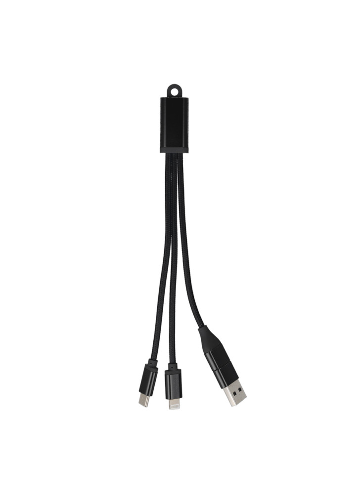 Câble de recharge 2 en 1 USB-A/C vers USB-C et Lightning en aluminium