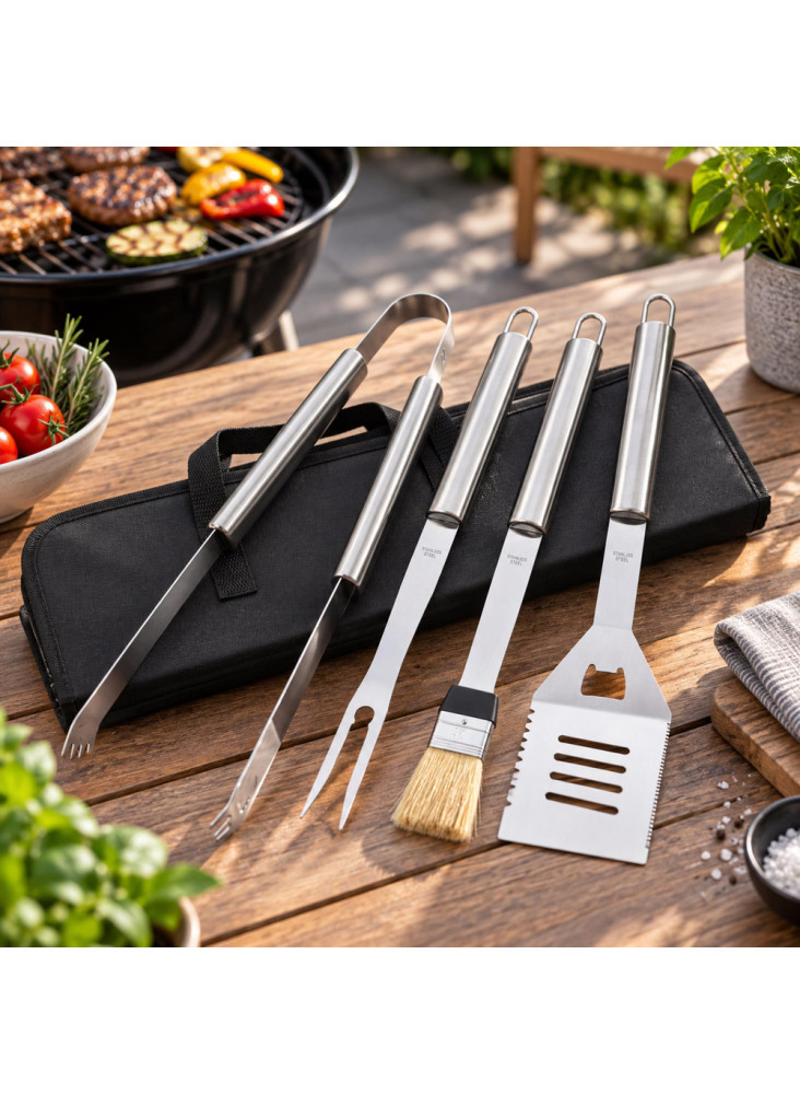 Set barbecue Silas | Inox | 4 pcs