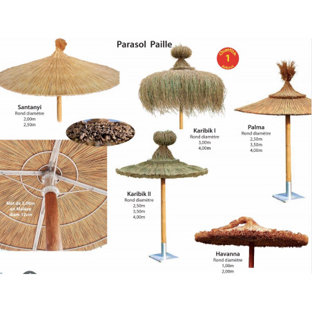 Parasol en paille publicitaire