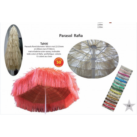 Parasols en rafia publicitaire