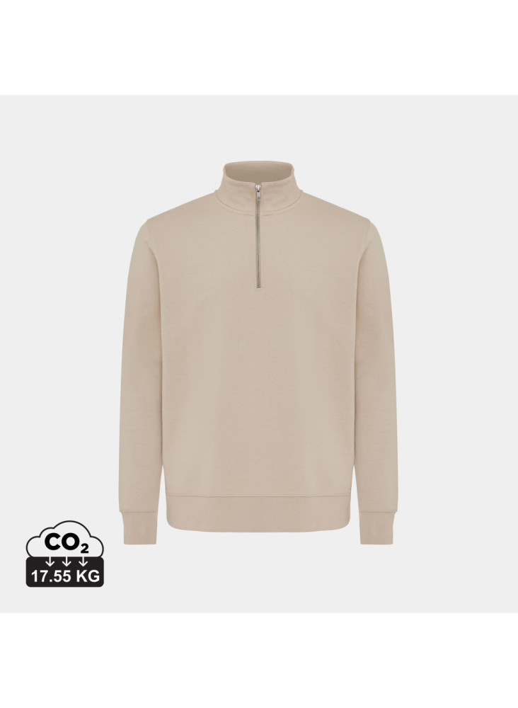 Sweater IQONIQ à col montant zippé en coton recyclé Elgon