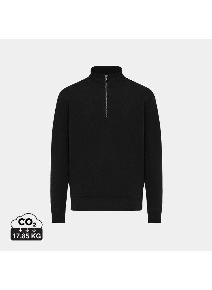 Sweater IQONIQ à col montant zippé en coton recyclé Elgon